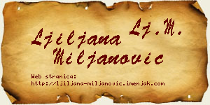 Ljiljana Miljanović vizit kartica